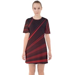 Line Geometric Red Object Tinker Sixties Short Sleeve Mini Dress by Mariart