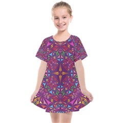 Kaleidoscope Triangle Pattern Kids  Smock Dress by Mariart