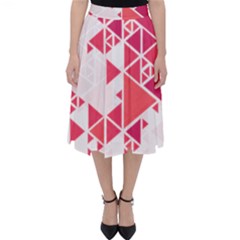 Red Triangle Pattern Classic Midi Skirt by Mariart