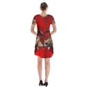 Wonderful German Shepherd With Heart And Flowers Short Sleeve V-neck Flare Dress View2