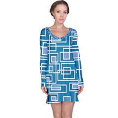 Geometric Rectangle Shape Linear Long Sleeve Nightdress by Pakrebo