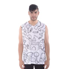 Baby Hand Sketch Drawn Toy Doodle Men s Basketball Tank Top by Pakrebo