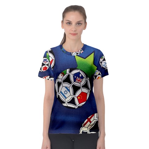 Textile Football Soccer Fabric Women s Sport Mesh Tee by Pakrebo