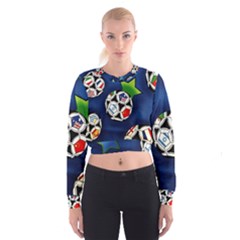 Textile Football Soccer Fabric Cropped Sweatshirt by Pakrebo