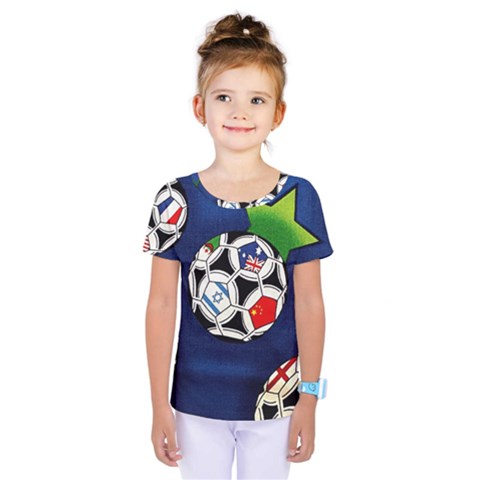 Textile Football Soccer Fabric Kids  One Piece Tee by Pakrebo