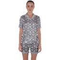 Ornamental Checkerboard Satin Short Sleeve Pyjamas Set View1