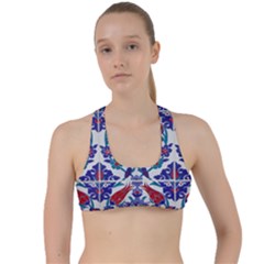 Art Artistic Ceramic Colorful Criss Cross Racerback Sports Bra by Pakrebo