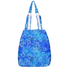 Valentine Heart Love Blue Center Zip Backpack by Mariart