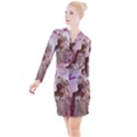 Wonderful Fairy With Feather Hair Button Long Sleeve Dress View1