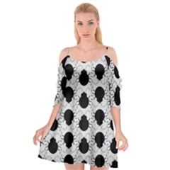 Pattern Beetle Insect Black Grey Cutout Spaghetti Strap Chiffon Dress by Pakrebo