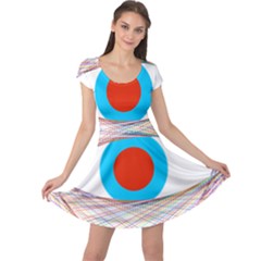 Line Art Geometric Design Line Cap Sleeve Dress by Pakrebo