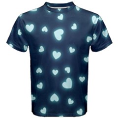 Light Blue Hearts Men s Cotton Tee by WensdaiAmbrose