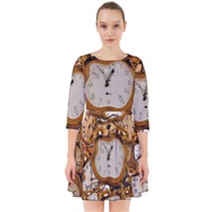 Time Clock Watches Smock Dress by Mariart