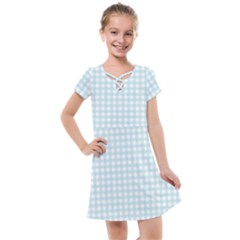 Blue Gingham Kids  Cross Web Dress by retrotoomoderndesigns