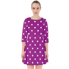 Fuschia Polka Dot Smock Dress by retrotoomoderndesigns