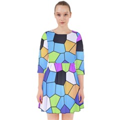 Stained Glass Colourful Pattern Smock Dress by Mariart