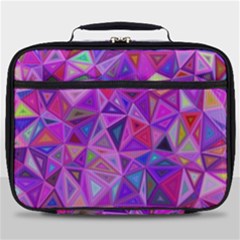 Pink Triangle Background Abstract Full Print Lunch Bag by Mariart