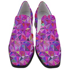 Pink Triangle Background Abstract Slip On Heel Loafers by Mariart