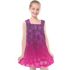 Purple Pink Hearts  Kids  Cross Back Dress by LoolyElzayat