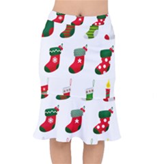 Christmas Stocking Candle Mermaid Skirt by Mariart