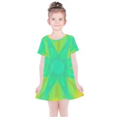 Kaleidoscope Background Green Kids  Simple Cotton Dress by Mariart