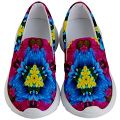 Flowers Kaleidoscope Mandala Kids  Lightweight Slip Ons by Mariart