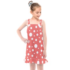 Polka Dot On Living Coral Kids  Overall Dress by LoolyElzayat