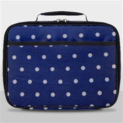 Navy Polka Dot Full Print Lunch Bag by WensdaiAmbrose