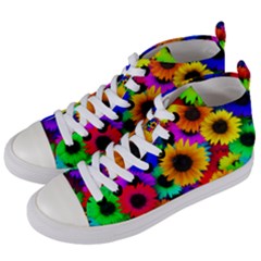 Sunflower Colorful Women s Mid-top Canvas Sneakers by Mariart