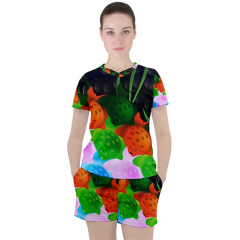 Pattern Fishes Escher Women s Tee And Shorts Set by Mariart