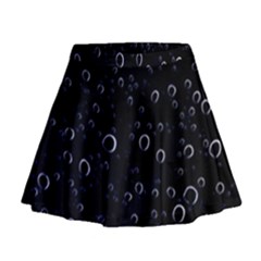 Blued Dark Bubbles Print Mini Flare Skirt by dflcprintsclothing