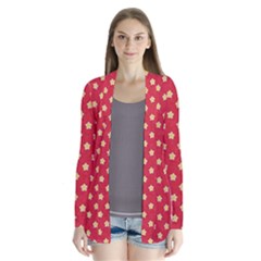 Red Hot Polka Dots Drape Collar Cardigan by WensdaiAmbrose