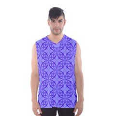 Decor Pattern Blue Curved Line Men s Basketball Tank Top by Pakrebo