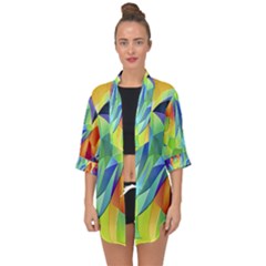 Modern Art Fractal Background Open Front Chiffon Kimono by Pakrebo