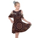 Abstract Art Texture Mandala Kids  Shoulder Cutout Chiffon Dress View1