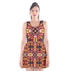 Tile Background Image Creativity Scoop Neck Skater Dress by Pakrebo