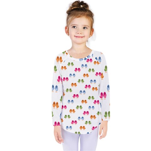 Tweet-hearts Pattern Kids  Long Sleeve Tee by WensdaiAmbrose