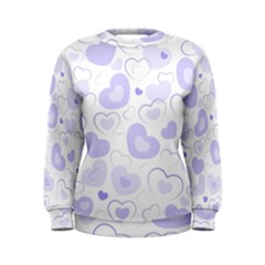 Pastel Purple Hearts Women s Sweatshirt by retrotoomoderndesigns