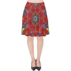 Mandala Fractal Graphic Design Velvet High Waist Skirt by Pakrebo