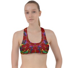 Mandala Fractal Graphic Design Criss Cross Racerback Sports Bra by Pakrebo