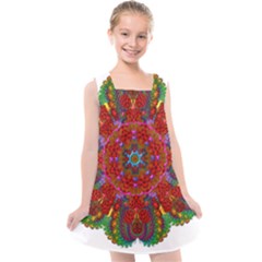 Mandala Fractal Graphic Design Kids  Cross Back Dress by Pakrebo