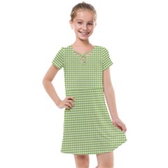 Green Gingham Kids  Cross Web Dress by retrotoomoderndesigns