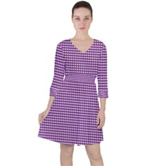 Purple Gingham Ruffle Dress by retrotoomoderndesigns