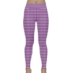 Purple Gingham Classic Yoga Leggings by retrotoomoderndesigns