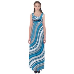 Blue Wave Surges On Empire Waist Maxi Dress by WensdaiAmbrose