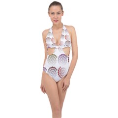 Zappwaits Artdesign Halter Front Plunge Swimsuit by zappwaits