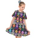 Zappwaits Flowers Kids  Short Sleeve Shirt Dress View1