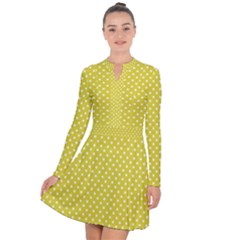 Yellow Polka Dot Long Sleeve Panel Dress by retrotoomoderndesigns