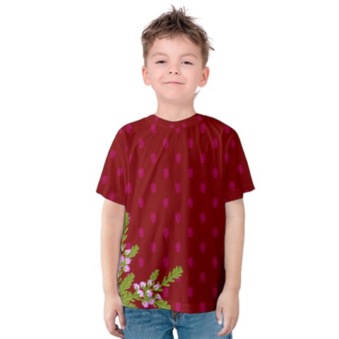 Vivid Burgundy & Heather Kids  Cotton Tee by WensdaiAmbrose