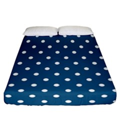 Turquoise Polka Dot Fitted Sheet (california King Size) by retrotoomoderndesigns